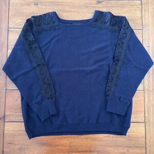 J. Crew sweater with lace arm/shoulders